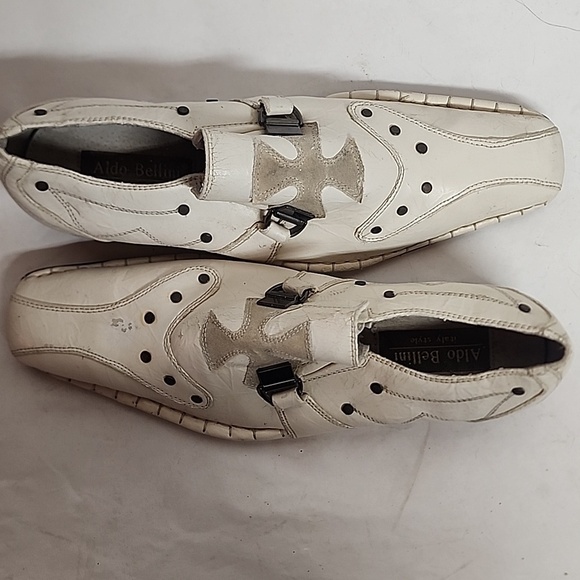 Aldo Bellini Italy Mens Off White Leather Studded Awesome Shoes Sz9 Renaissance main image 10